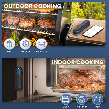iDiAk CP10 New Gen Wireless Meat Thermometer for Grilling and Smoking-Blue